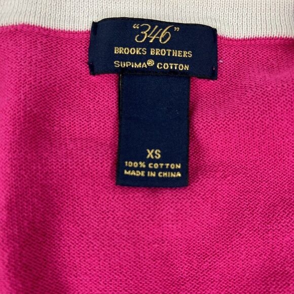 Brooks Brothers 346 100% Supima Cotton Cardigan Sweater x-Small Barbie Pink - Picture 8 of 8